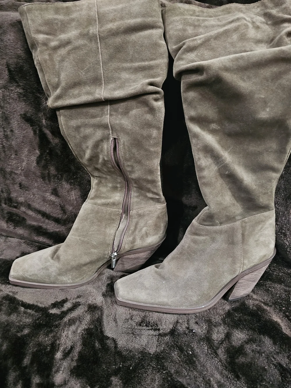 Vince Camuto Olive Suede Over-the-Knee Boots